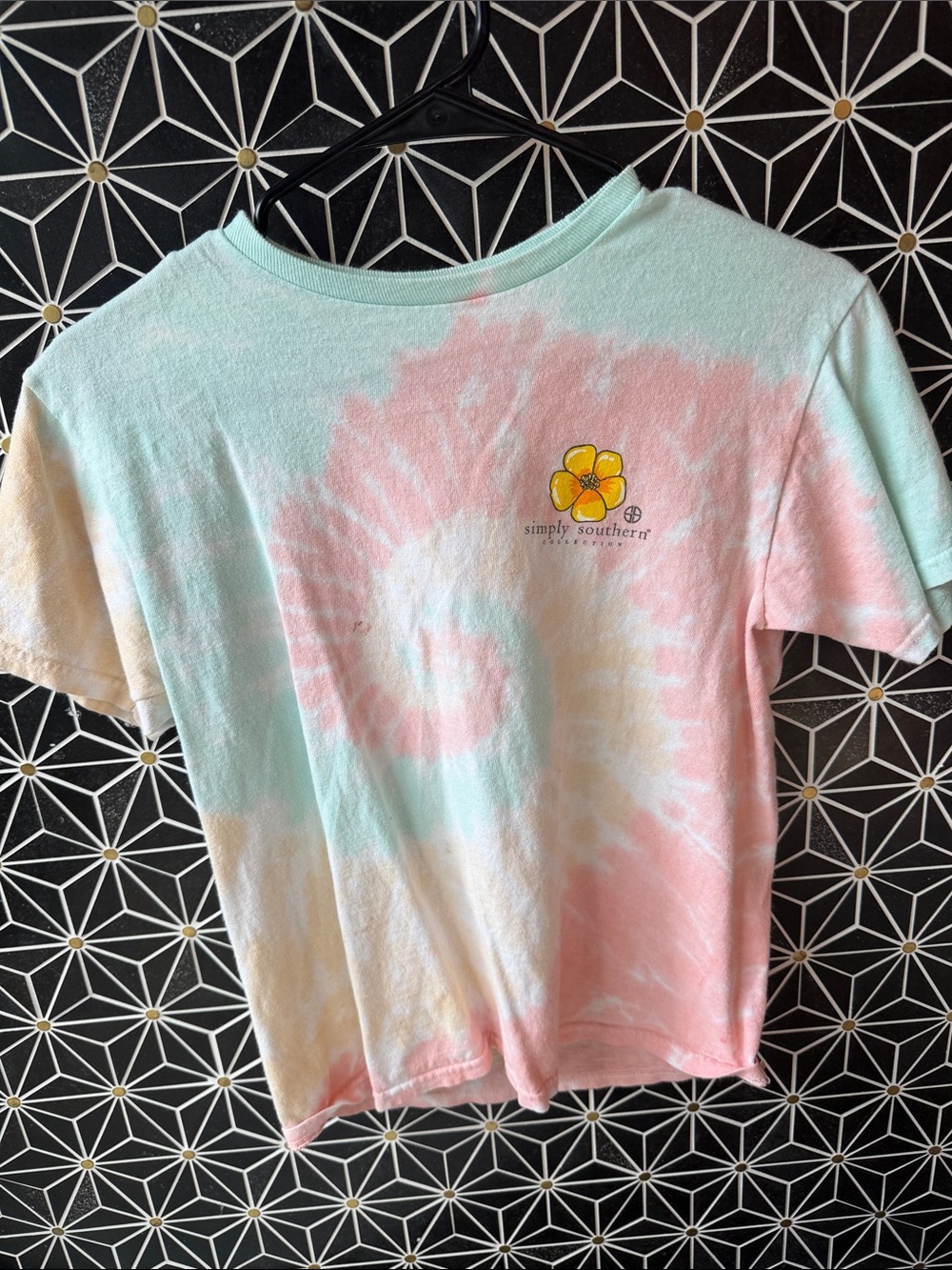 Simply Southern Pastel Tie-Dye Tee in Mint, Pink & Cream
